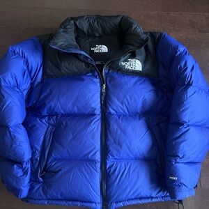 The North Face 700 Nuptse 1996 Down Puffer Full Zip Jacket Royal Blue Sz M